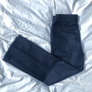 Navy Blue Pleated Pants
